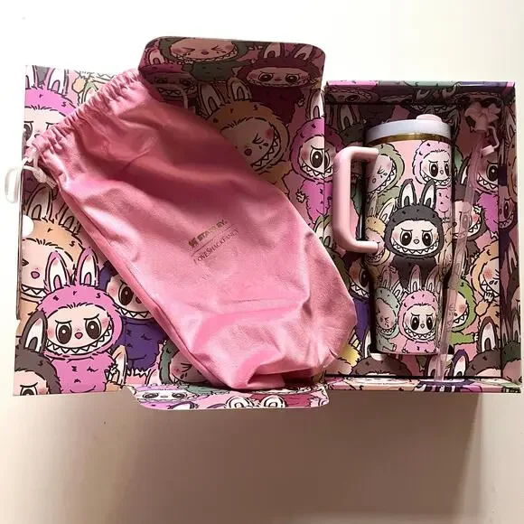 Labubu LoveShackFancy Stanley Tumbler, NEW IN BOX Authentic Collectible, 40oz - Picture 2 of 9